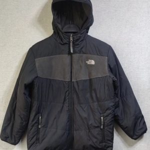 Parca Reversible The North Face, Hombre, Talla 16, Negro-Grìs
