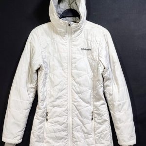 Parca Larga Columbia, Mujer, Talla S, Blanco