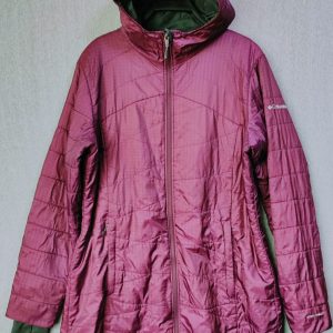 Parca Larga Columbia, Mujer, Talla XL, Burdeo