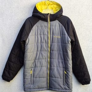 Parca Columbia, Hombre Juvenil, Talla 16, Grís
