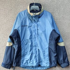 Parca Desmontable 3 en 1 Columbia, Mujer, Talla M, Celeste Viejo