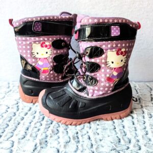 Bota Hello Kitty, Niña, Talla 31, Negro/Lila