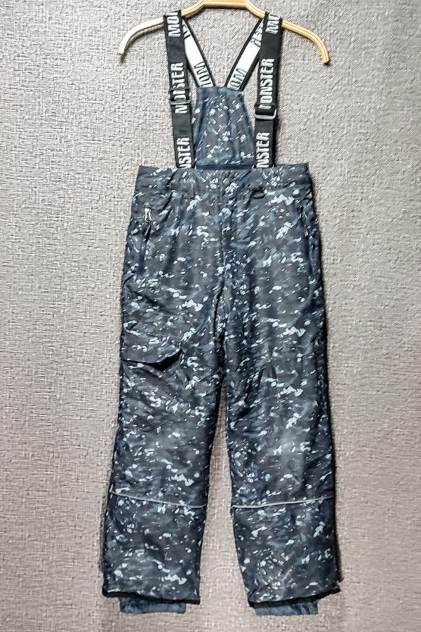 Pantalòn con Tirantes Desmontables Monster, Niño, Talla 10, Estampado Grìs