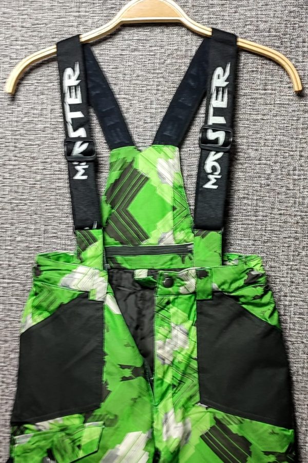 Pantalòn con Tirantes Desmontables Monster, Unisex, Talla 6, Verde Estampado - Imagen 3
