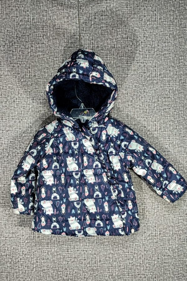Parca Socute, Niña, Talla 2, Azul Estampado