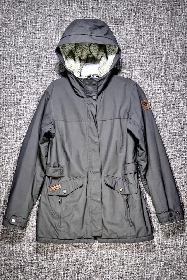 Parca Larga Columbia, Mujer, Talla M, Grìs
